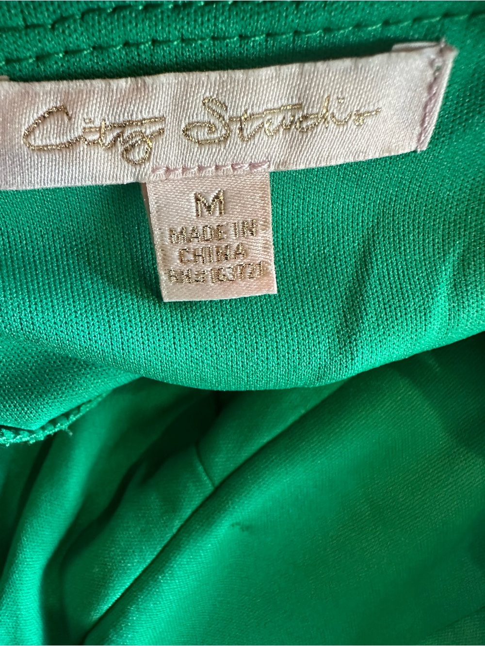 City Studio Green Puff-Sleeve Mini Dress - Picture 5 of 5